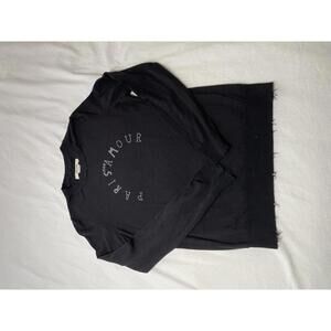 Zadig & Voltaire Paris Mon Amour Black distressed pullover lightweight